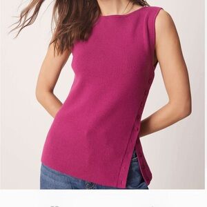 Abercrombie & Fitch Sleeveless Side-Button Tank Top in Fuchsia